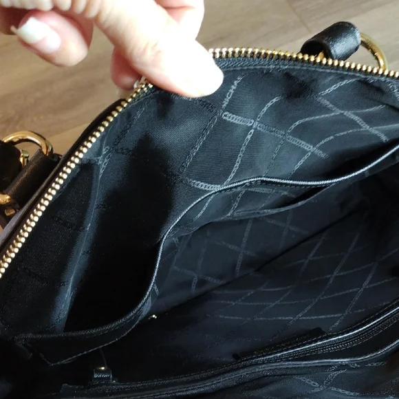 Michael Kors Black Tote with Gold Accents - Picture 16 of 17